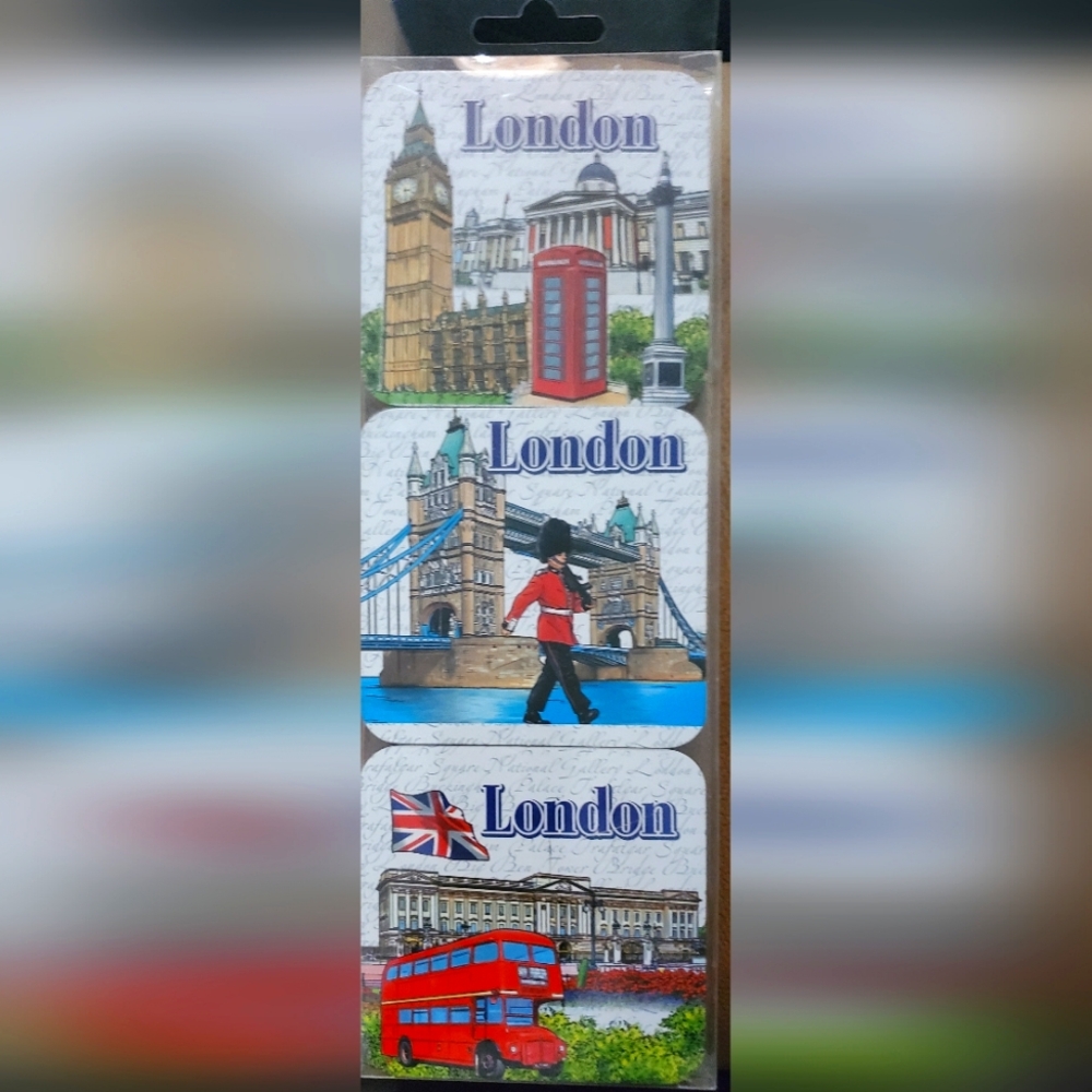 London Westminster Abbey Tower of London Big Ben Set 6 drink coasters